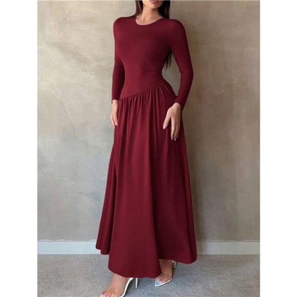 Long Sleeve A-Line Maxi Dress - Picture 10 of 12